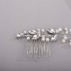 BERYUAN Hair Vine for Women Bridal Hair Comb for Bride Pearls Crystal Hair Comb Slide SILVER