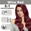 Wine Red Hair Dye Shampoo for Dark Hair,Long Lasting Easy to Use Hair Shampoo for Women,Magic Hair Care Hair Shampoo,3IN1 Bright Burgundy Color Shampoo 16.9 FL OZ(Red Wine)