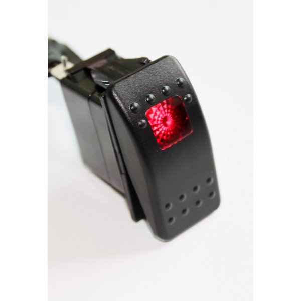 X-Haibei Marine Rocker Switch Waterproof 12V/24V ON-Off 3 PIN Red LED Lighted for Boat Car Truck Trailer Caravan RV SUV ATV UTV
