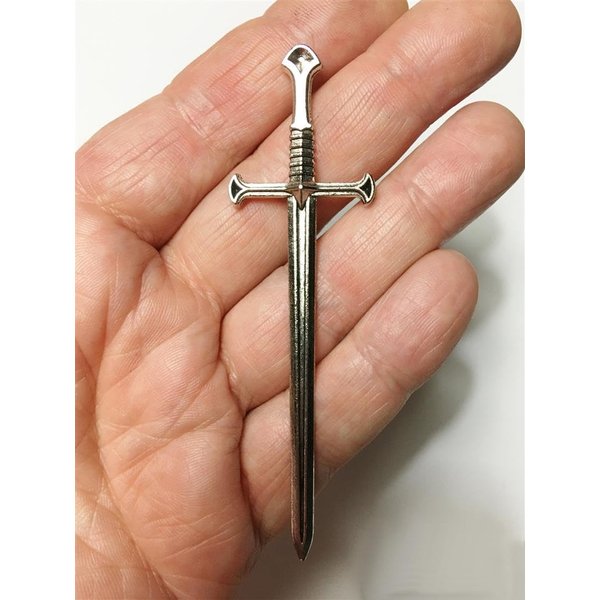 M01127-Silver MOREZMORE Miniature Sword Weapon 92 x 24 mm Doll Dollhouse Mini 1:12 Scale
