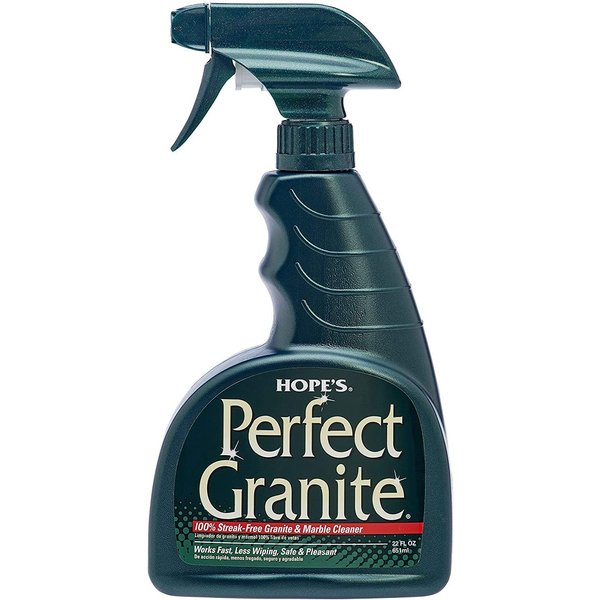 HOPE'S Perfect Granite & Marble Countertop Cleaner, Stain Remover and Polish, Streak-Free, Ammonia-Free, 22 Ounce, Pack of 1