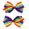2Pcs Rainbow Hair Clips Hair Bow for Women Girls Rainbow Hair Accessories Pride Day Hair Accessories (4Inch Rainbow)，Clips and Barrettes，Rainbow Hair Clips，Ribbon Hair Clip