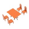 Dollhouse Table and Chairs 1 12 Scale Wooden Furniture Model 5pcs Miniature Dining Table Chairs Set for DIY Hobby Mini Dining Room Decoration Accessories