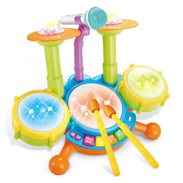 Drum Set for Toddlers 1-3, Baby Drum Set with Microphone, Kids Drum Sets for 2-5, Toddler Drum Set Toys for 1 2 3 Year Old Boy Birthday Christmas for Babies Boy Girl 6 12 18 Month