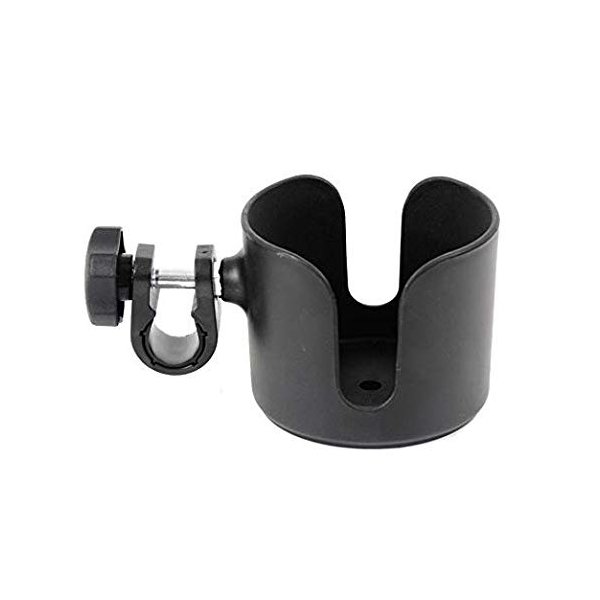 Adjustable Cup Holder - Black - for Strollers, Walkers, Wheelchairs, Rollator & Knee Scooters Universal Drinking Cup Holder, Bottle Holder, by Tulimed