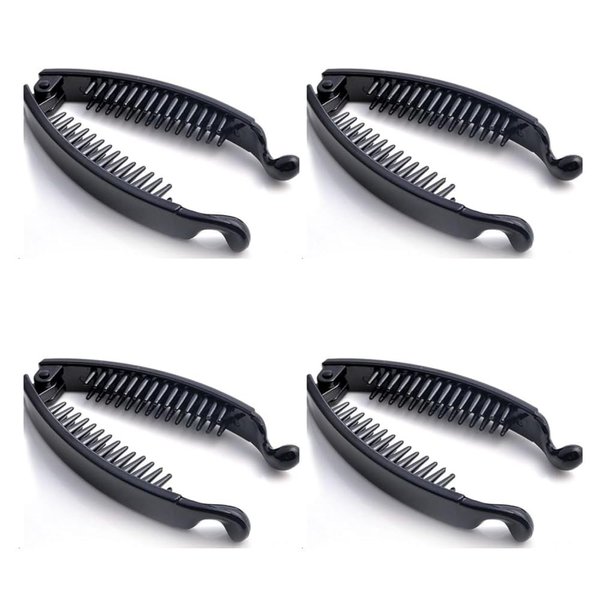 Jinshining 4Pcs Black Banana Hair Clips, Hair Accessories for Women - Christmas Gift