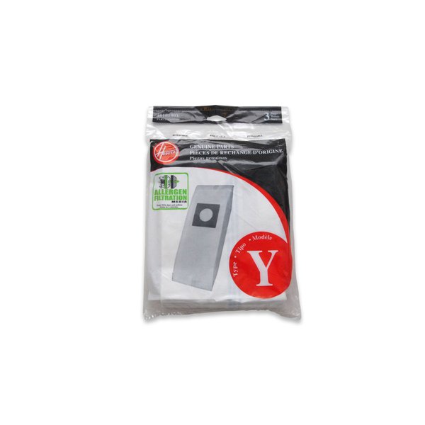 Hoover Type Y Allergen Bags, for WindTunnel Vacuum Cleaners, 3-Pack, 4010100Y, White