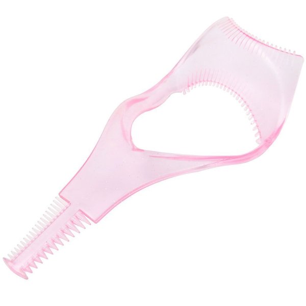 3Pcs Plastic Makeup Upper Lower Eye Lash Mascara Guard Applicator With Comb Eyelashes Curlers Applicators (Pink)
