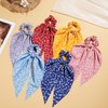 6 Pcs Hair Scarf Scrunchies Cute Ribbon Hair Ties for Girls Heart Pattern Bow Hair Ties Elastic Hair Bands Soft Hair Scrunchy for Women and Girls Ponytail Holder