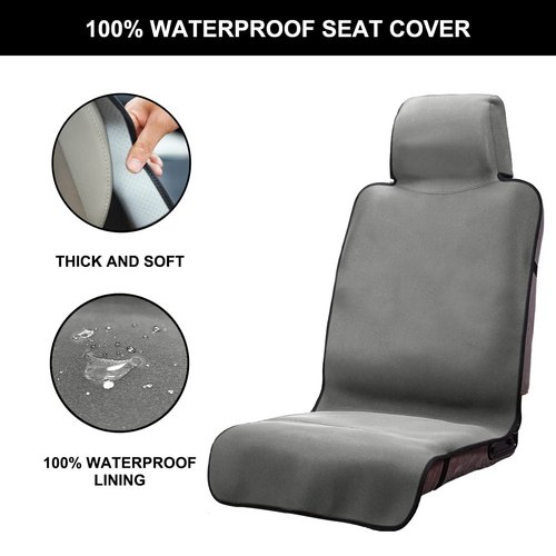 DREAMANIA Waterproof Seat Cover, Upgraded Neoprene Sweat Carseat Protector, Perfect for Universal Anti-Slip Car Truck SUV Seat, Ideal for Surfing Yoga Gym Workout, Gray