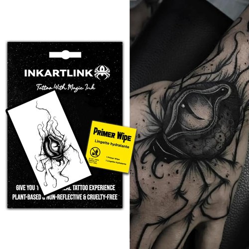 INKARTLINK semi-permanent temporary tattoos, realistic tattoos, party tattoos, niche, suitable for cool boys and girls, waterproof and non-reflective, exquisite packaging, unique design (Evil eye)
