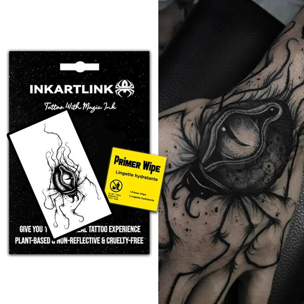 INKARTLINK semi-permanent temporary tattoos, realistic tattoos, party tattoos, niche, suitable for cool boys and girls, waterproof and non-reflective, exquisite packaging, unique design (Evil eye)