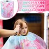 ramede 2 Pcs Barber Cape Professional Salon Hair Cutting Dye Cape Hair Cut Apron Cape with Closure Hair Cutting Cover for Kid (Unicorn)