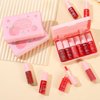 6 Colors Peach Lip Tint Stain Set, Korean Lip Tint Lip Stain Lip Gloss Mini Liquid Lipstick Set, Multi-Use Lip and Cheek Tint, Long Lasting, Waterproof, High Pigment, Vivid Color, Lip Tint Makeup