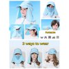 LLmoway Child Sun Protection Hat Mesh Packable Baseball Cap Detachable Neck Face Flap Hat Sky Nature