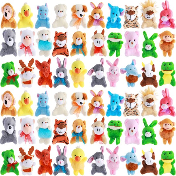 Skylety 60 Pack Mini Plush Animals Bulk Mini Stuffed Animals Plush Toy Small Stuffed Keychain Cute Assortment for Carnival Prizes, Party Favor, Kindergarten Goodie Bag Fillers