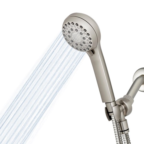 Waterpik High Pressure Hand Held Shower Head With Hose, PowerPulse Massage 6-Mode, Brushed Nickel XAL-649ME