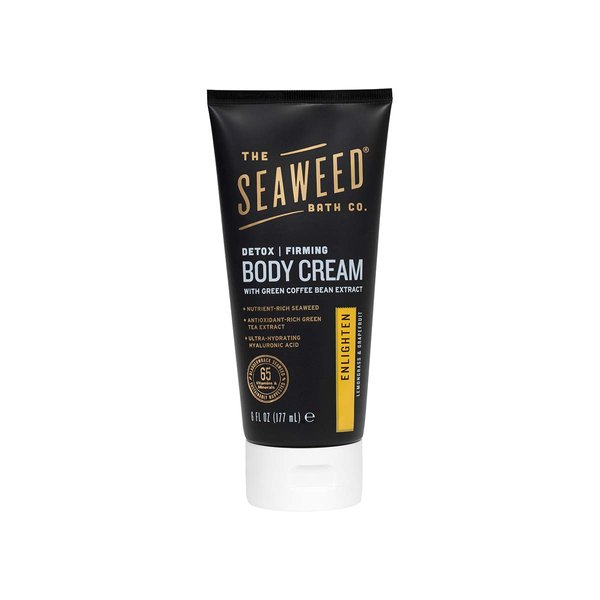The Seaweed Bath Co. Detox Body Cream, Enlighten Scent (Lemongrass), With Natural Bladderwrack Seaweed, Vegan, Paraben Free, 6 Fl Oz