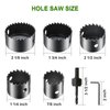 PETUOL Hole Saw Set, 8PCS Hole Saw Kit with 5Pcs Saw Blades Gifts for Men, General Purpose 7/8" to 2-1/8" (22mm-54mm) Hole Saw, Mandrels, Hex Key with Storage Box, Ideal for Soft Wood, PVC, Plastic