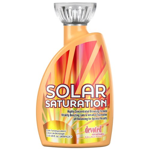 Devoted Creations Solar Saturation - Electrolyte Infused UV LED & InfraRed Intensifier pH Balancing Probiotic Vegan Collagen Super Slimming Dark Tanning Lotion