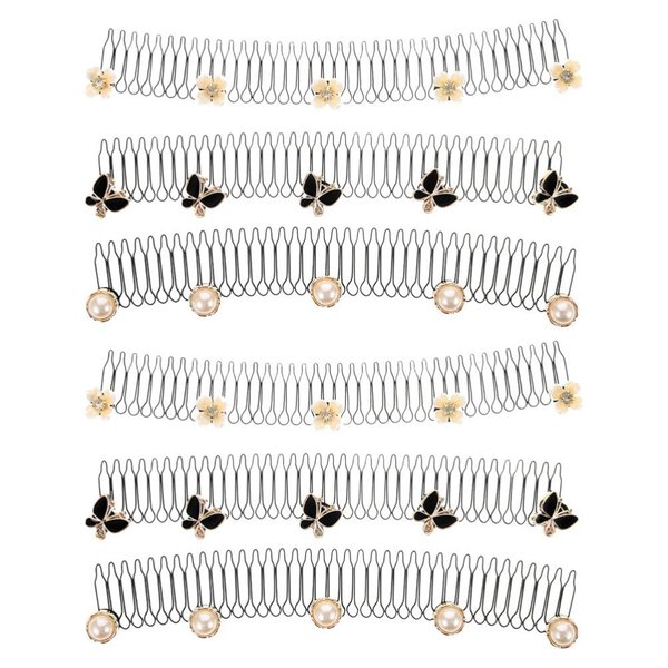Beaupretty 6 Pieces U Pin Hair Clip Combs Fashion Shaper Hair Finishing Fixer Combs Invisible Hair Insert Comb for Women Girls