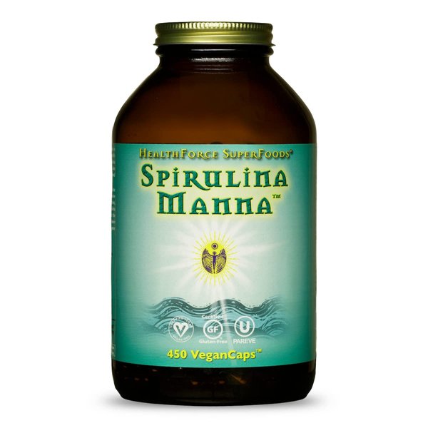 HEALTHFORCE SUPERFOODS Spirulina Manna - Capsules - 450 Vegan Capsules
