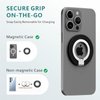 Jawmug Upgraded Magnetic Phone Ring Holder for MagSafe, Magnetic Cell Phone Grip Stand Finger Ring Kickstand, Adjustable Stand for iPhone 15/14/13/12 Series, Android, MagSafe Accessories