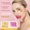 20 Pairs 24k Gold Eye Mask & Lip Mask, Gel Collagen Eye Patches for Puffy Eyes, Effectively Moisturizing Anti-Wrinkles Eye Masks for Puffiness and Dark circles