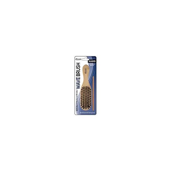 Wave Brush Mini - Professional Wave Brush - 100% Boar and Reinforced Bristles - FREE 4.8" Pocket Comb