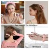 Meekest Skincare Headband for Washing Face, Spa Headband and Wristband Set for Women and Girls with Hair Clip Scrunchies, Makeup Headbands Cute Terry Cloth Sponge Stuff - Pink