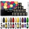 12 Colors Painting Gel, Gel Nail Polish Kit with Painting Drawing Nail Brush Pen, Soak Off UV LED Gel Polish Set, Gel Paint for Nail Art Drawing Gel Nail for Art Design