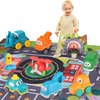 ALASOU 8 Sets Baby Truck Car Toys with Playmat/Storage Bag|Baby Toys for 1 2 3 Year Old Boy|1 2 Year Old Boy Birthday Gift for Infant Toddlers|First Birthday Gifts for Toddler Toys Age 1-2