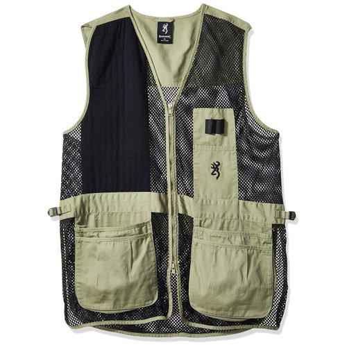 BROWNING Trapper Creek Mesh Shooting Vest, Color: Sage/Black, Size: M (3050265402)