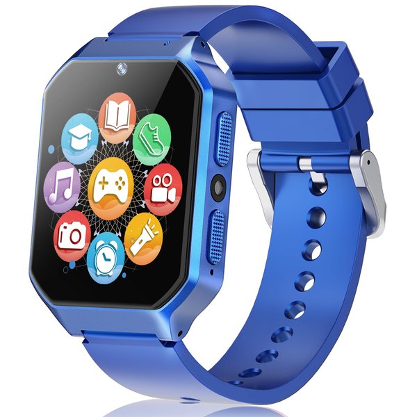 Smart Watch for Kid Age 4 5 6 7 8 9 10 Boys Girls Learning Toy with 26 Puzzle Game 1.69" Touch Screen HD Camera Video Music Player Alarm Clock Storybook Pedometer Christmas Birthday Gift Idea (blue)