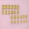 Gold Press on Nail Square Fake Nail Glue on Nail Gold Mirror Nail Design Artificial False Nails Short for Women Girls Stick On Nail for Acrylic Nails