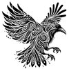 Dopetattoo Raven Temporary Tattoos Raven Crows Tribal Maori for Men Fake tattoos for Women Neck Arm Chest