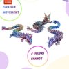 PETBSNVB Three Color 12" 3D Printed Dragon, Articulated Dragon, Crystal Dragon, Dragon Fidget toy, Home Office Decor Executive Desk Toy (Purple Head)