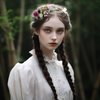 Vivivalue Wedding Flower Crown Women Floral Headband Hair Wreath Flower Headpiece Halo Boho with Ribbon Party Prom Festival Photos