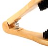 Double-Sided Bristle and Wooden Anti-Static Hairstyling Comb - Straightening Brush with Hair Clamp for Professional Hairdressing and DIY Salon