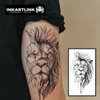 INKARTLINK Temporary Tattoos, Semi Permanent Tattoo Adult Art Design Waterproof Temp Tattoo Party Favors Tattoo Stickers Realistic Look, No Adhesive, Lasts 1-2 Weeks Black (Lion)