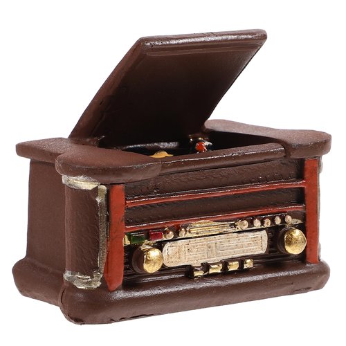 LOGOFUN Miniature Record Player Dollhouse 1:12 Scale Vintage Gramophone Mini Phonograph Model for Dollhouse Life Scene Accessories