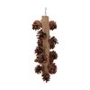Tnfeeon Birds Bite Toy Parrots Birds Bite Toy Wooden Pine Cone Hanging Parrots Chewing Toy Parrots Beak Grinding Toy Parrots Molar Toy Bird Pine Cone Toy Bird Cage Hanging Toy