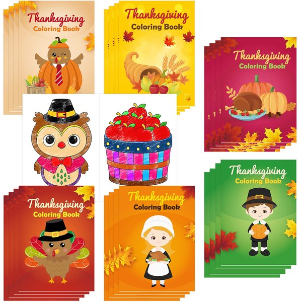 ceiba tree Thanksgiving Coloring Books Bulk for Kids 24 Pack Fall Autumn Happy Thanksgiving Day Party Activity Favors
