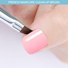 French Brush for Nails Oblique Head French Tip Nail Art Design Pen & Manicure Clean-Up Brushes UV Gel Acrylic Painting Drawing Pen Set,Black Handle & Fine Hair, NB113