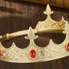 Generic King Crowns Metal Hair Band for Men Gold Crowns and Tiara for Theme Birthday Party Costume Accessories (Gold), Golden Ruby
