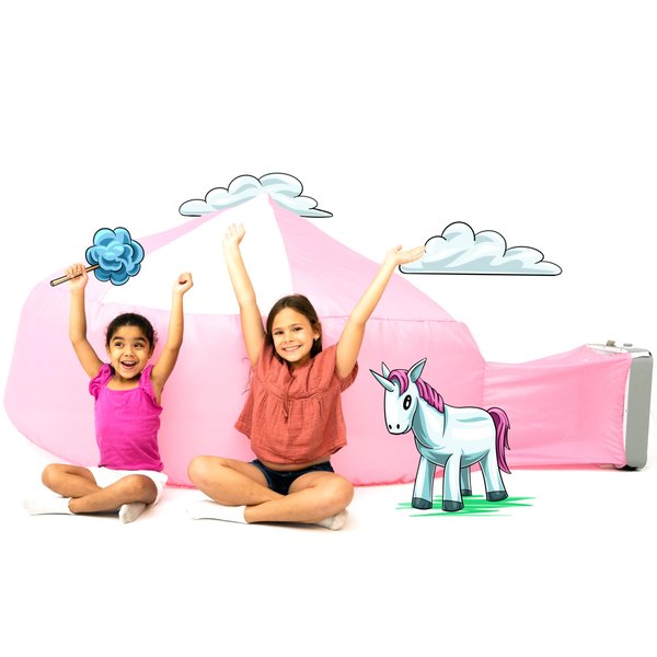 The Original Patented AirFort - Build A Fort in 30 Seconds, Inflatable Fort for Kids, Play Tent for 3-12 Years, A Playhouse Where Imagination Runs Wild, Fan not Included (Pretty in Pink)