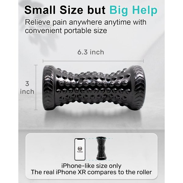 Tumaz Foot Roller [Upgraded Version with Deeper Bump] Ergonomic Designed Plantar Fasciitis Massage Roller for Relieving Plantar Fasciitis, Foot Arch Pain, Foot Massager for Deep Tissue Recovery