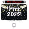 New Years Decorations 2025, Happy New Year Banner Backdrop, Happy 2025 Banner Backdrop for New Years Eve Party Supplies Party Banner Graduation Party Decorations 2025 New Year Decorations 71x43inch