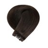 LaaVoo Micro Beaded Weft Hair Extensions Human Hair Brown Weft Beaded Hair Extensions Darkest Brown EZE Microbead Weft Human Hair Extensions 50G 18Inch
