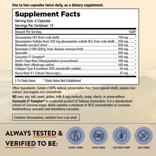 Mt. Angel Vitamins - Joint Solution - Curcumin C3 Complex, Turmeric, Tumeric, Turmeric Curcumin, Joint Support Supplement, Tumeric and Ginger, Turmeric Supplement, Glucosamine, Collagen - 120 Caps